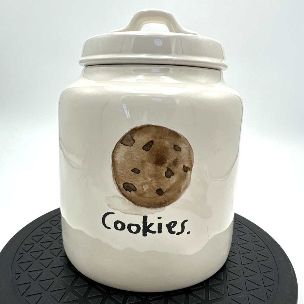 NEW Rae Dunn Boutique Cookies Chubby Canister Icon Sketch Magenta Ceramic Jar